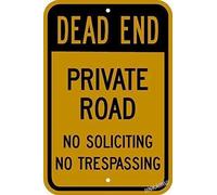 New warning plaque wall decor retro dead end private road no soliciting trespassing iron paintinglation metal tin signs yard sign office sign outdoor & indoor safety sign 8×12 INCH
