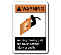 New Warning Plaque Wall Decor Warning - Warning Moving Gate Can Cause Serious Injury Safety Metal Tin Signs Yard Sign Office Sign Outdoor & Indoor Safety Sign 8 X 12 Inch