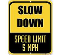 New Warning Signs Metal Tin Sign -Slow Down Speed Limit 5 Mph Traffic Wall Decor Outdoor Industrial Aluminum Sign 12x8 Inches Warning Signs Prompt Signs