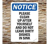 New Warning Wall Decor Notice Please Clean Up After Yourself and Do Not Leave Dirty inl Plaqueation Metal Tin Signs Yard Sign Office Sign Outdoor & Indoor Safety Sign 30x40cm