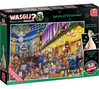 Wasgij Christmas 20, Spirits of Christmas - 2 x 1000 Piece Puzzles - Festive Fun Set of 2 Adults Jigsaw Puzzles - 100% Recycled Cardboard - 2 in 1, 1000pc Puzzle Set with Box Image Puzzle - Jumbo