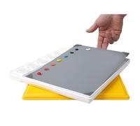 New Wave POSH Glass Artist Palette & Masterson Sta-Wet Painter’s Pal 9"x12" Set - Tempered Glass Palette for Painting & Sta-Wet Palette to Keep Paint Fresh - Made in USA (Grey)