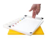 New Wave POSH Glass Artist Palette & Masterson Sta-Wet Painter’s Pal 9"x12" Set - Tempered Glass Palette for Painting & Sta-Wet Palette to Keep Paint Fresh - Made in USA (Clear)