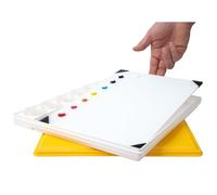 New Wave POSH Glass Artist Palette & Masterson Sta-Wet Painter’s Pal 9"x12" Set - Tempered Glass Palette for Painting & Sta-Wet Palette to Keep Paint Fresh - Made in USA (White)
