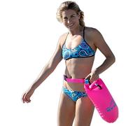 New Wave Swim Buoy - Swimming Tow Float and Drybag for Open Water Swimmers and Triathletes - Light and Visible Float for Safe Training and Racing (PVC 15L Pink)