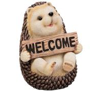 New Welcome Hedgehog Garden Ornament - Cute Woodland Animal Statue with Welcome Sign for Outdoor Decor | Hedgehog Figurine for Garden, Patio, Lawn, Porch or Flower, Garden Decoration A-1108