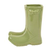 New Wellington Boot Design In Green Vase Ornament, Perfect For Fresh And Faux Flowers, Ideal For Ornamental Indoor Use, It Also Makes A Great House Warming Gift.
