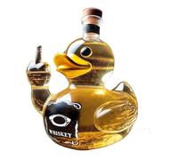 New Whiskey Duck Bottle, 10 oz Glass Statue, Bar, Office, Home Fun Decanter Decoration (A-Bottle)