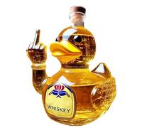 New Whiskey Duck Bottle, 10 oz Glass Statue, Bar, Office, Home Fun Decanter Decoration (C-Bottle)