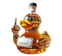 New Whiskey Duck Bottle, 10 oz Glass Statue, Bar, Office, Home Fun Decanter Decoration (D-Bottle)