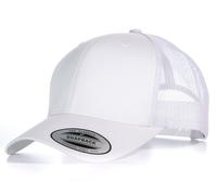 NEW WHITE FLEXFIT MESH SNAPBACK CAP PLAIN BASEBALL TRUCKER GOLF ERA PEAK HAT