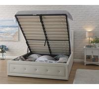 GFW Hollywood King White PU Ottoman Bed, White