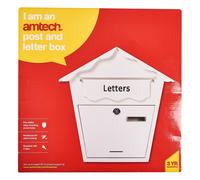 New White Post Letter Box Mail Postbox Outside Outdoor Lockable 2 Keys Lock