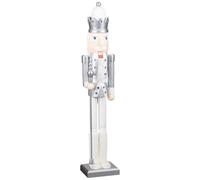 New White & Silver Large Wooden Nutcracker 91cm - Traditional Christmas Decoration to Fill Your Home With Festive Magic - Figurine Ornament A26