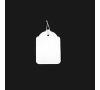 New White Strung Price Labels TIE ON Tags Pack of 100 (32 X 22 MM)