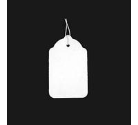 New White Strung Price Labels TIE ON Tags Pack of 100 (46 X 30 MM)