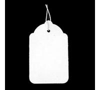 New White Strung Price Labels TIE ON Tags Pack of 100 (74 X 45 MM)