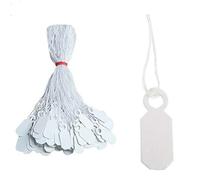 New White Strung Swing Tie Tickets Price Label Tags Size 20MM X 8MM OR E001 Pack of 100