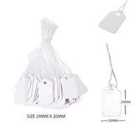 New White Strung Swing Tie Tickets Price Label Tags Size 29MM X 20MM OR E22 Pack of (100x200x300x500x1000x5000) (500 PCS White, 29MM X 20MM OR E22)