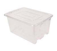 New Whitefurze Clear Plastic Stackable Container Medium Storage Box With Lid 32l