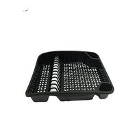New Whitefurze Kitchen Sink Plastic Dish & Cutlery Drainer Plates (Black) by Whitefurze