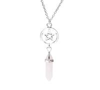 New Whole Natural Crystal Jewelry Hexagon Chakra Necklace Pentagram Pendant Necklace