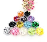 NEW wholesale 10g/250g/500g 6mm PVC Round shape Concave shape with hole sew on Sequins crafts wedding decoration accessories - Mixed color - 10g