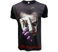 New WHY SO SERIOUS Joker Sublimation T Shirt/Funny/Batman Heath Ledger/TOP/TEE (XS) Black