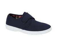 New Wide Fit Mens Canvas Shoes Deck Pumps Padded Plimsolls Espadrilles Size Navy-Kevin 11