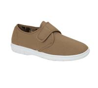 New Wide Fit Mens Canvas Shoes Deck Pumps Padded Plimsolls Espadrilles Size Taupe-Kevin 8