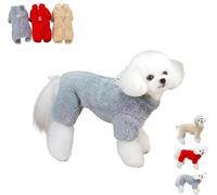 New Winter Dogs Jumpsuit Coat with Back Zipper, Dog Full Body Winter Coat, Fleece Dog Jumpsuit, Warm WintersThick Clothes, for Small Medium Dogs Cats(Size:XX-Large,Color:Grey)