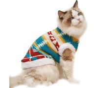 New Winter Fair Isle Sherpa Pet Vest - Ethnic Pattern Thick Warm Apparel for Dogs & Cats,Cute Winter Wear Cute, fashionable, cold-proof and easy to clean(Size:Large,Color:red)