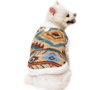 New Winter Fair Isle Sherpa Pet Vest - Ethnic Pattern Thick Warm Apparel for Dogs & Cats,Cute Winter Wear Cute, fashionable, cold-proof and easy to clean(Size:X-Small,Color:brown)