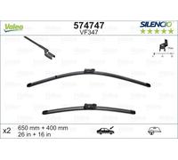 VALEO Silencio Wiper - VF347 - Kit of High Performance, Superior Road Visibility, Easy Installation Original Flat Blades 650mm/400mm - Front - Set of 2 Wiper Blades - 574747