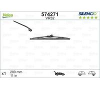 Valeo Silencio Flat Wiper Blade - Rear - 11" - fits Seat Arosa (6H1) 1997-2004