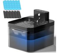 New Wireless Cats Fountain Operated Pet Water Dispenser 2.2L Automatic Drinking Fountain with Motion Sensors With Filter Kit Easy to Clean(Size:USB,Color:Square blue)