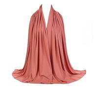 New Women Big Large Plain Jersey Hijab Scarf Shawl Wrap Stretchy Lycra (Big Jersey Coral Pink)
