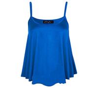NEW WOMEN PLAIN SWING CAMI VEST STRING NEON CROP TOP LADIES SWING STRING CROP TOP PLUS SIZES UK SIZE 8-26 (L/XL 16-18, ROYAL)