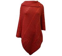 New Womens Big Plus Size Cable Knitted 3 Button Cape Poncho Ladies Jumper