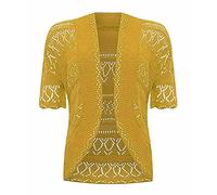 New Women's Crochet Knitted Bolero Shrug Open Front Cardigan Top Size. UK 16-30