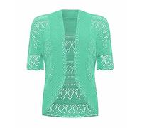 New Women's Crochet Knitted Bolero Shrug Open Front Cardigan Top Size. UK 16-30