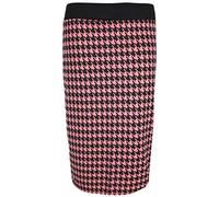 New Womens Dogtooth Print Wiggle Tube Skirts Ladies Houndstooth Pattern Long Pencil Skirt Plus Size Coral Size 12-14