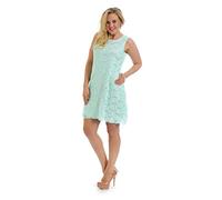 New Womens Floral Lace Sleeveless Scoop Neckline Ladies Layer Lined Sequin Evening Dress Plus Size Light Green Size 24-26