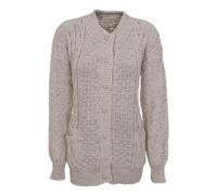New Womens Ladies Button Up 2 Front Pockets Full Sleeve Round Neck Cable Knitted Cardigan Stone - Mb 16-18