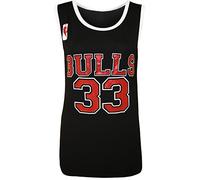New Womens Ladies Celebrity Inspired Bulls 33 Print Vest Sports Top T Shirt (Small/Medium, Black)