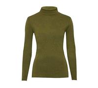 NEW WOMENS LADIES KHAKI VISCOSE JERSEY STRETCH LONG SLEEVE TURTLE POLO NECK TOP JUMPER UK 8-22 (Small/Medium UK 8-10)
