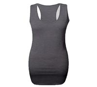 NEW WOMENS LADIES PLUS SIZE LONG RACER BACK BODYCON MUSCLE VEST GYM SPORTS TOPS UK 8-26