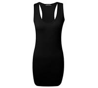 New Womens Ladies Plus Size Long Racer Back Bodycon Muscle Vest Gym Sports Tops UK 8-26 Black