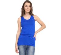 New Womens Muscle Racer Back Bodycon Vest Top Ladies Plain Summer Gym Sports Long Racerback Vests Tank Tops T-Shirts UK Plus Size Royal Blue 12-14