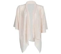 NEW WOMENS PLAIN CARDIGAN OPEN WATERFALL CHIFFON KIMONO SHRUG TOPS SIZE 8-22 UK (M/L (12/14), CREAM)